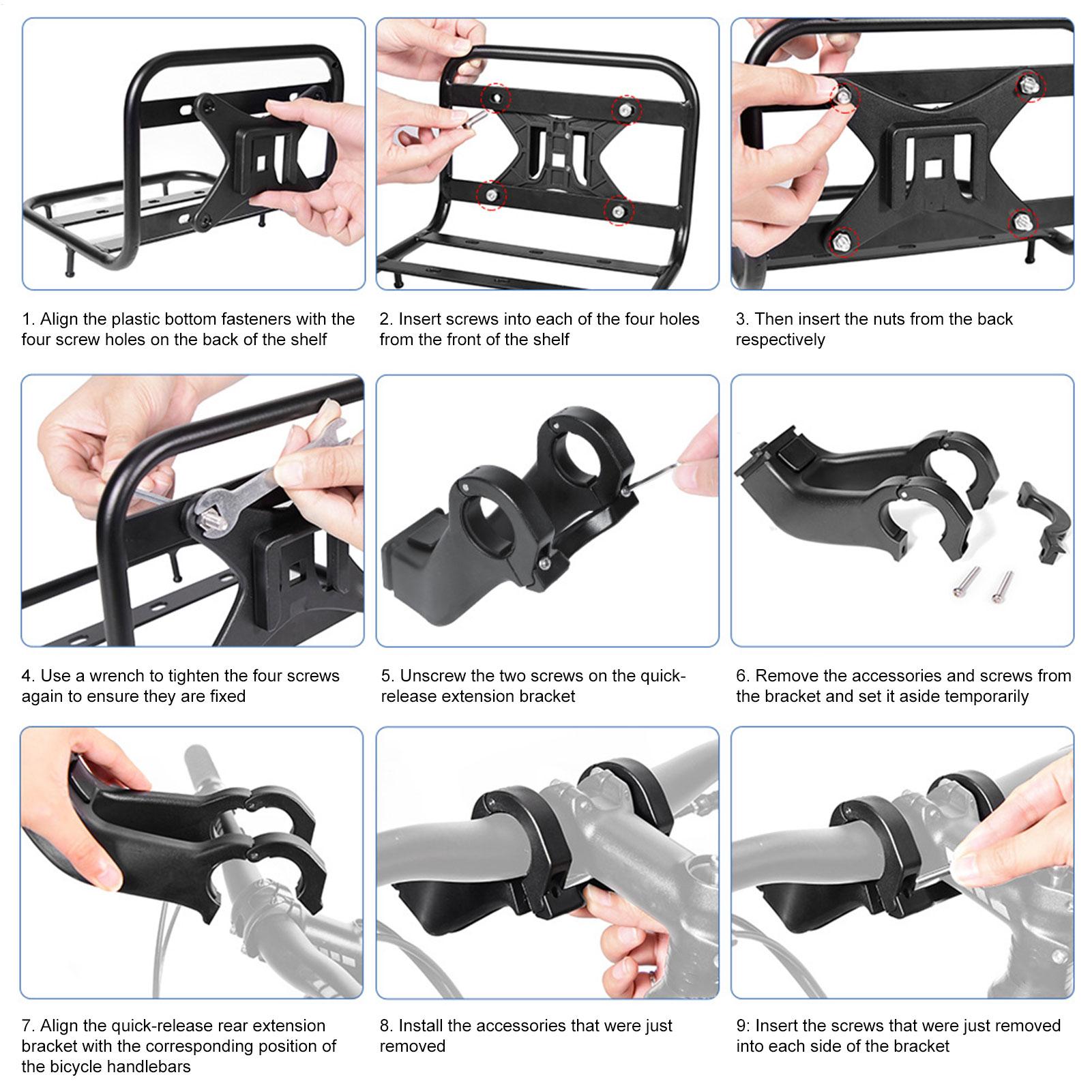 Cargo Rack Aluminum - Voorste fietsenrek Quick Release houder Fietsbagagerekken