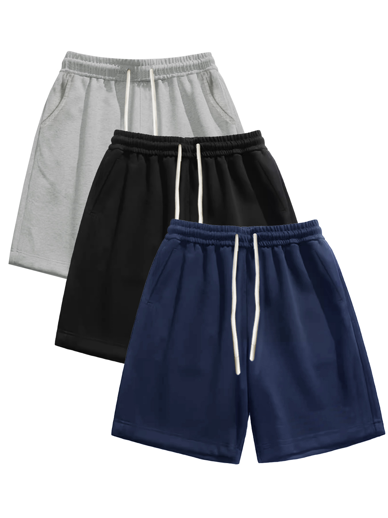 Cycling Commuter Trousers - 3-delige herenshorts, zomerse effen kleur, tailleband